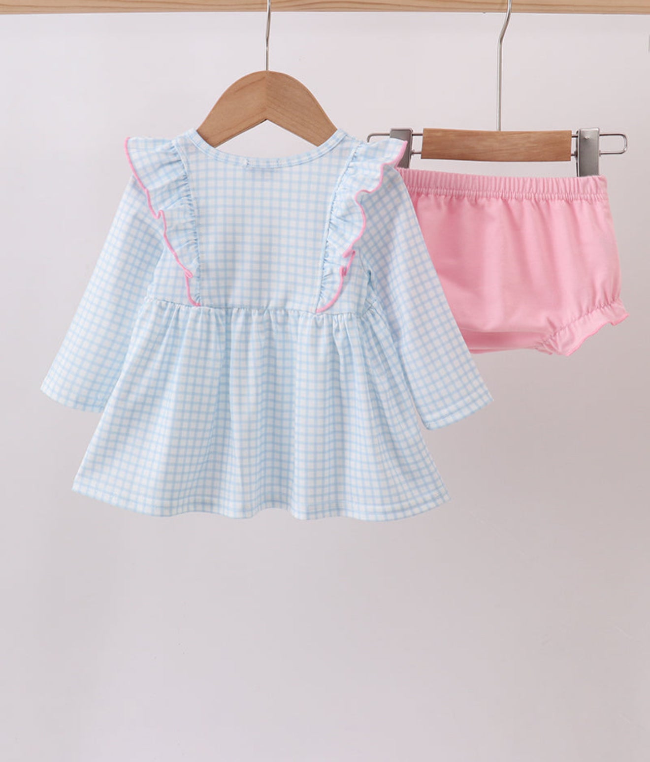 Blue Animal Smocked Ruffle Bloomer Set