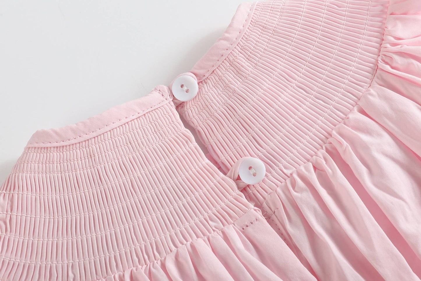 Light Pink Daisy Smocked Ruffle Romper