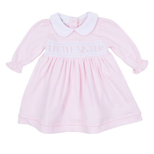 Little Sister Smocked Long Sleeve Dress