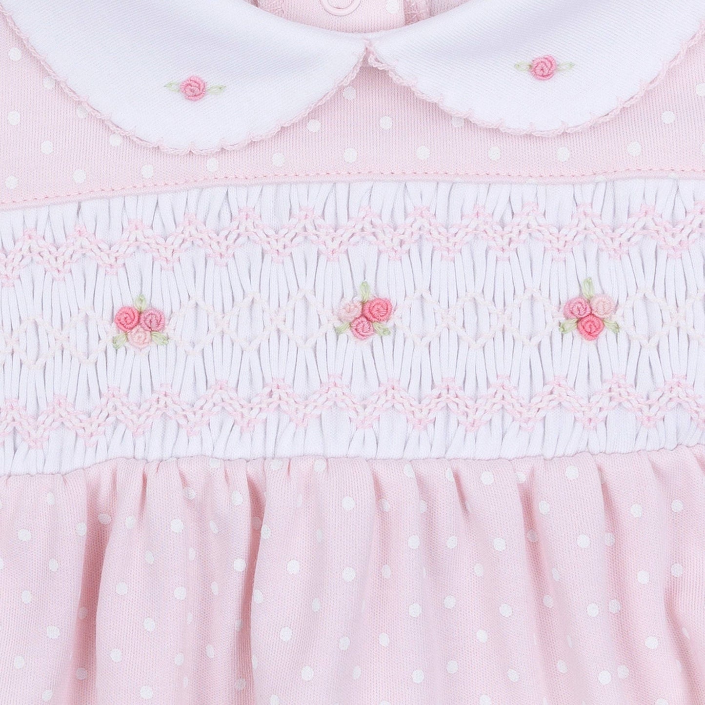 Mia's Classics Smocked Long Sleeve Bubble - Pink