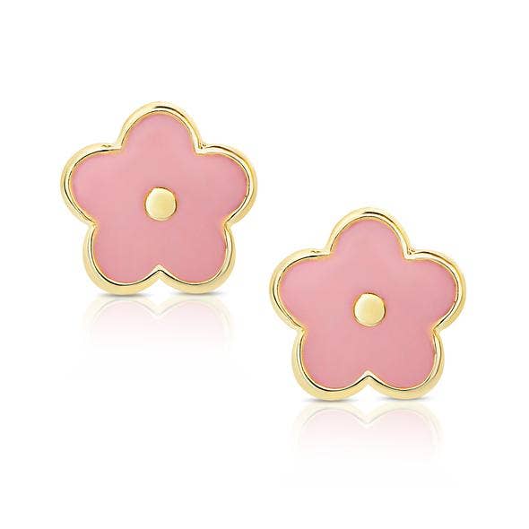 Flower Stud Earrings: Pink