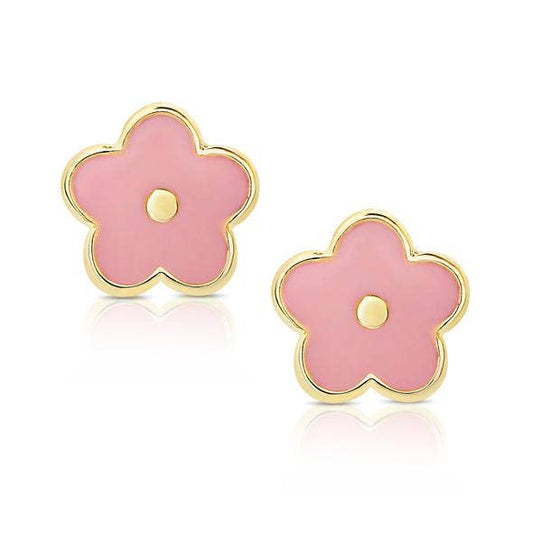 Flower Stud Earrings: Pink