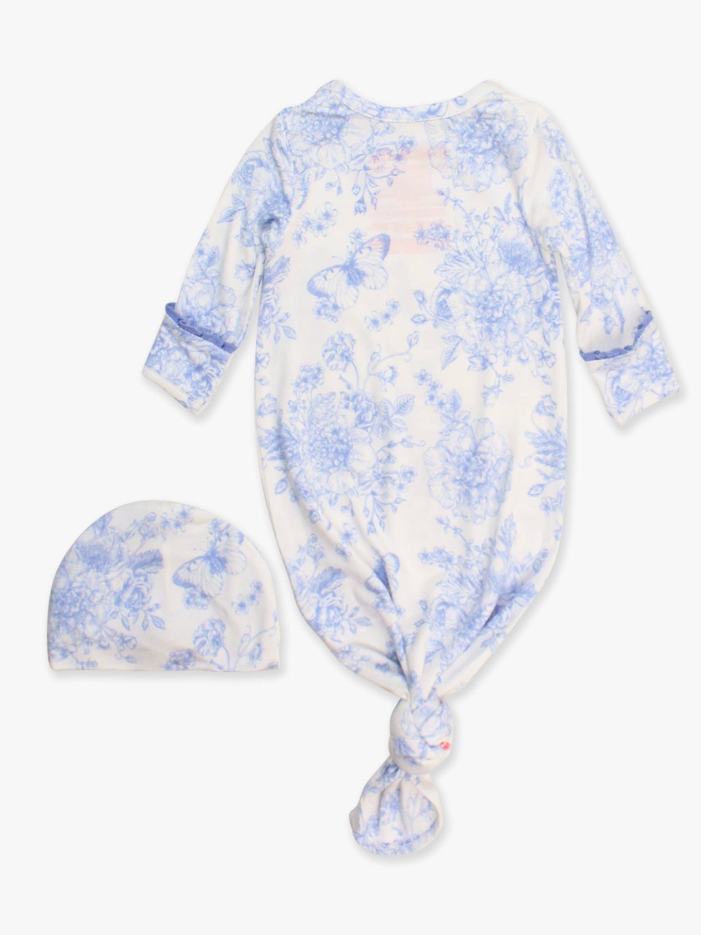 Baby Girls Periwinkle Blue Butterfly Garden Toile Bamboo Viscose Ruffle Knotted Sleep Gown & Hat Set
: Purple
