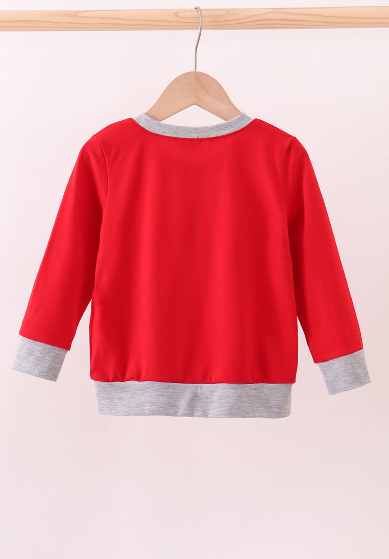 Red vehicle embroidery top