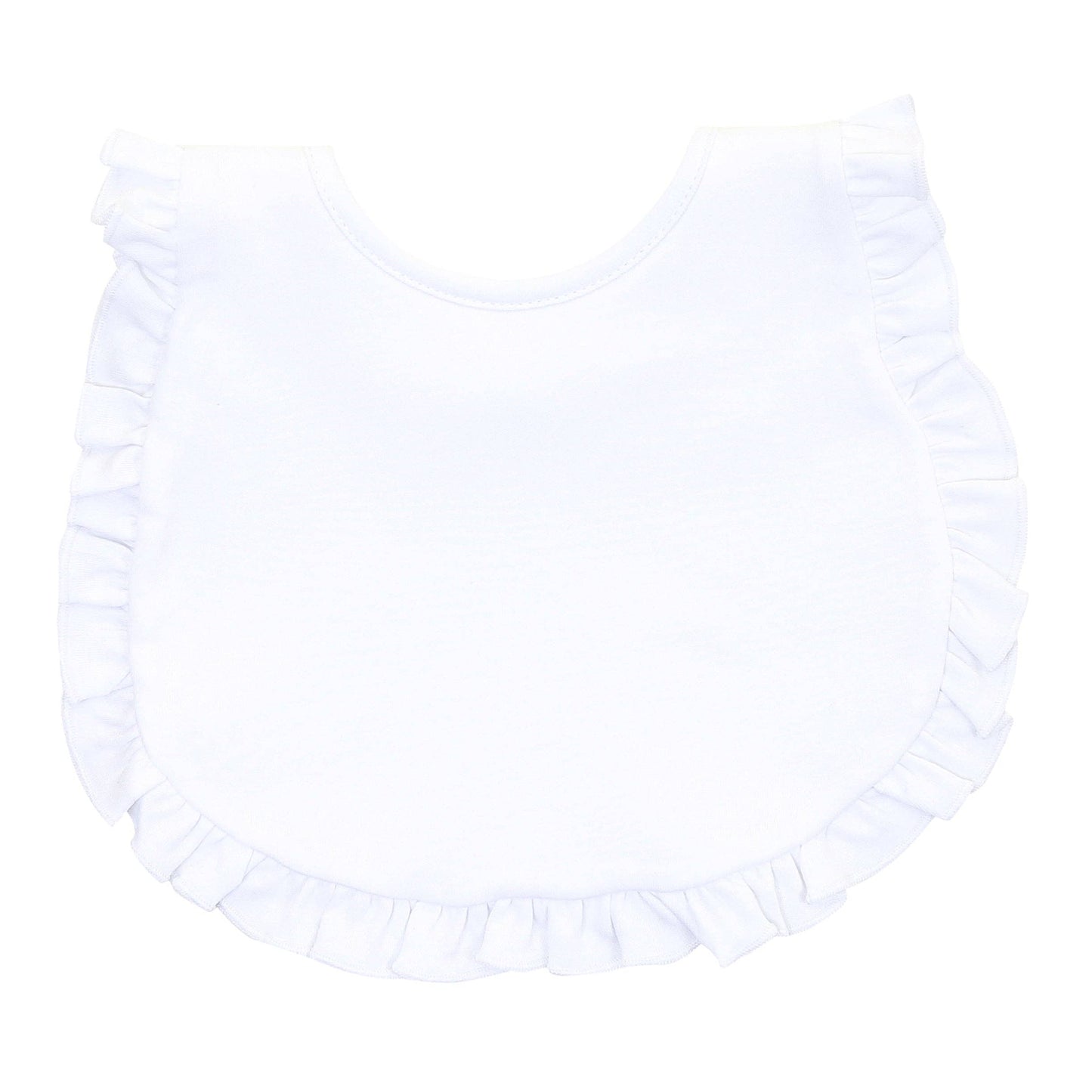 Solid Essentials Ruffle Bib - White: One Size