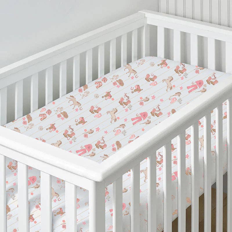 Cowgirl Nursery - Crib Sheet: 52X28
