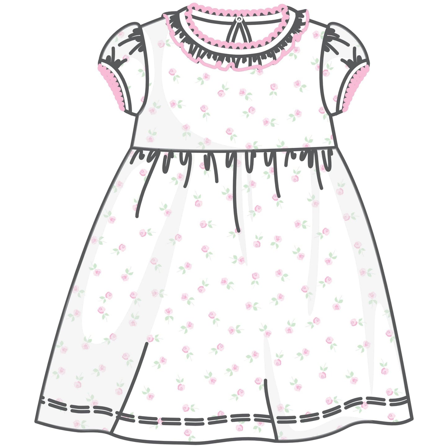 Juliette's Classics Print Short Sleeve Dress