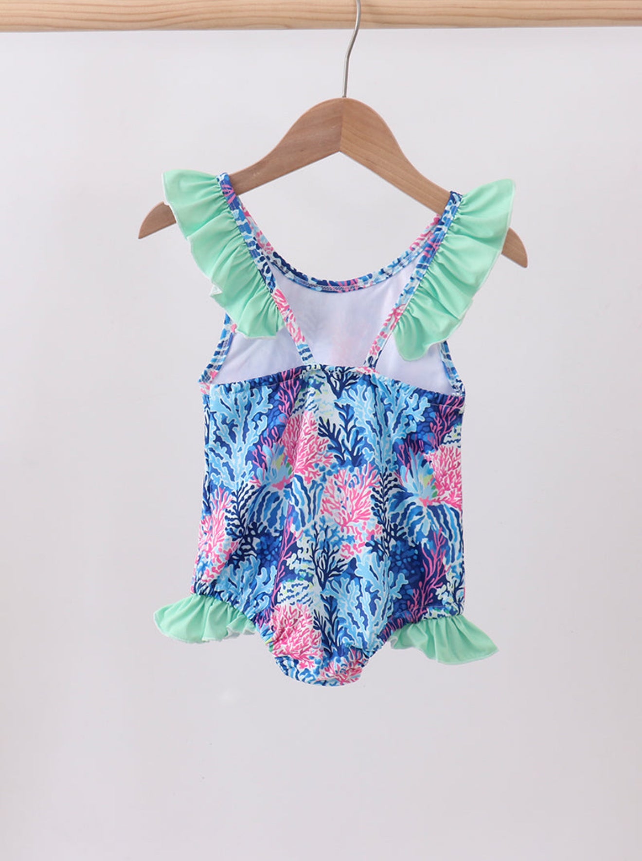 Blue marine creature print swimsuit