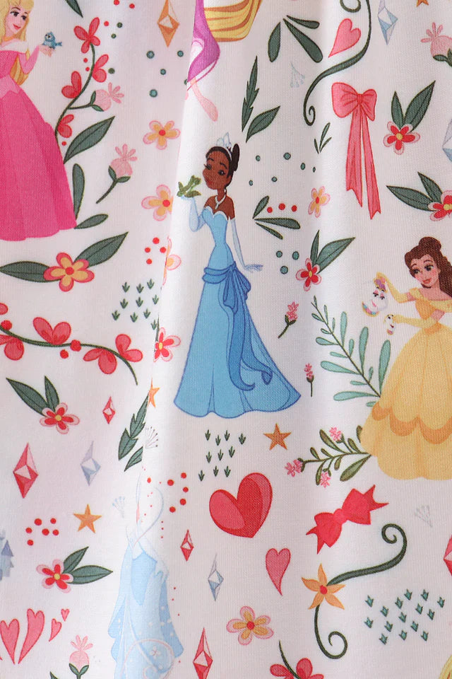 Blue Character embroidery ruffle dress