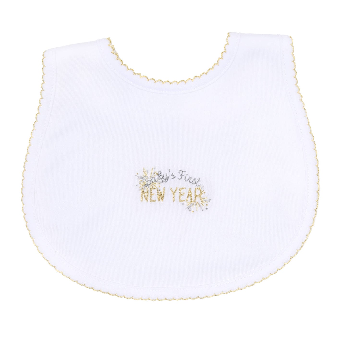 Baby's First New Year Gold Emb Bib: Gold / O/S