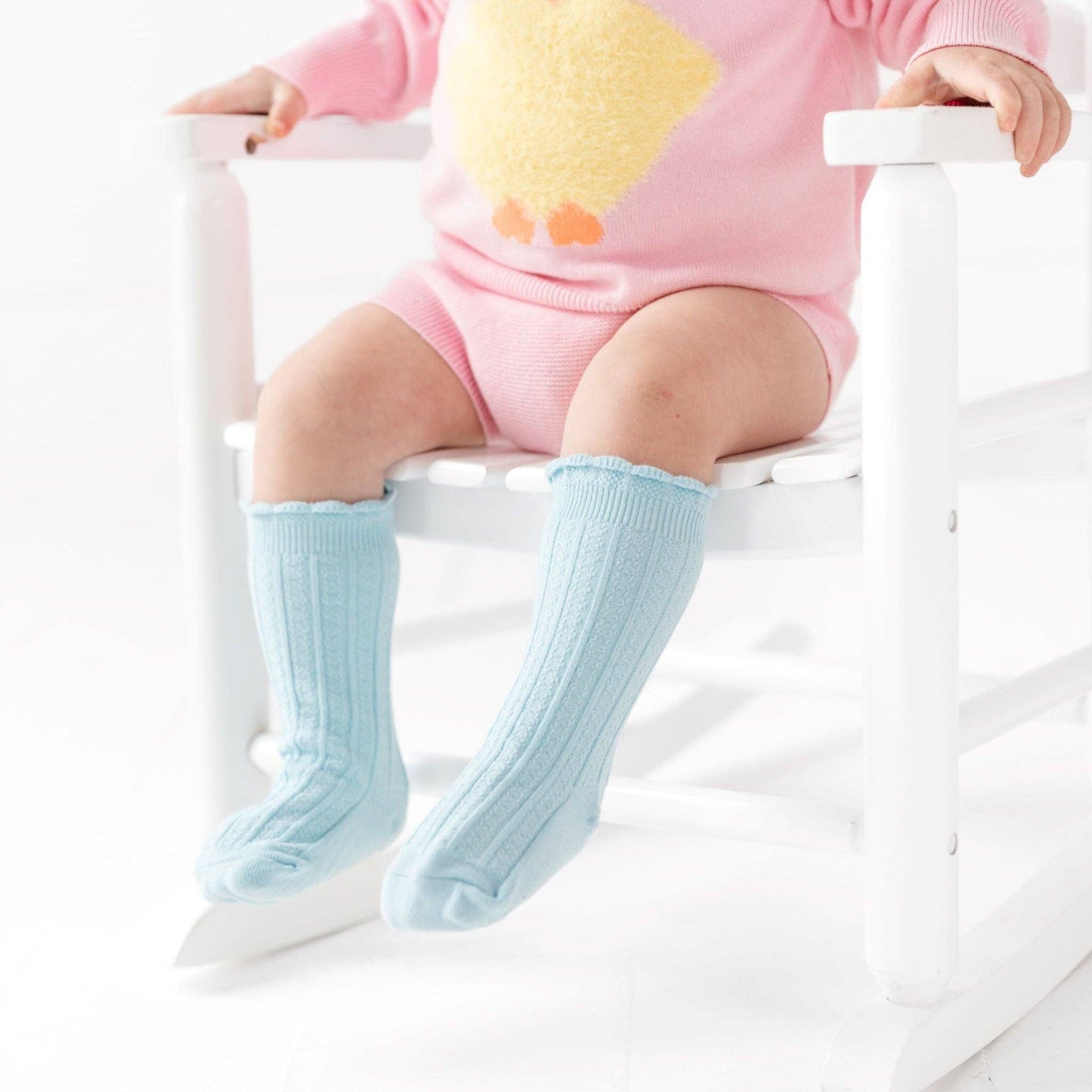 Robin Egg Frill Knee High Socks