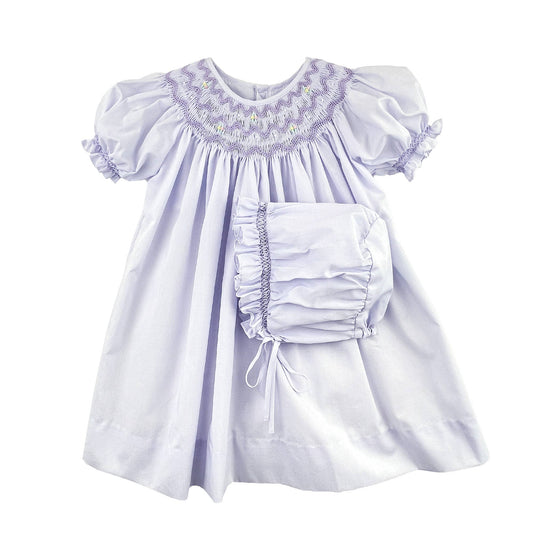 Daygown with Wave Smocking: Lavender