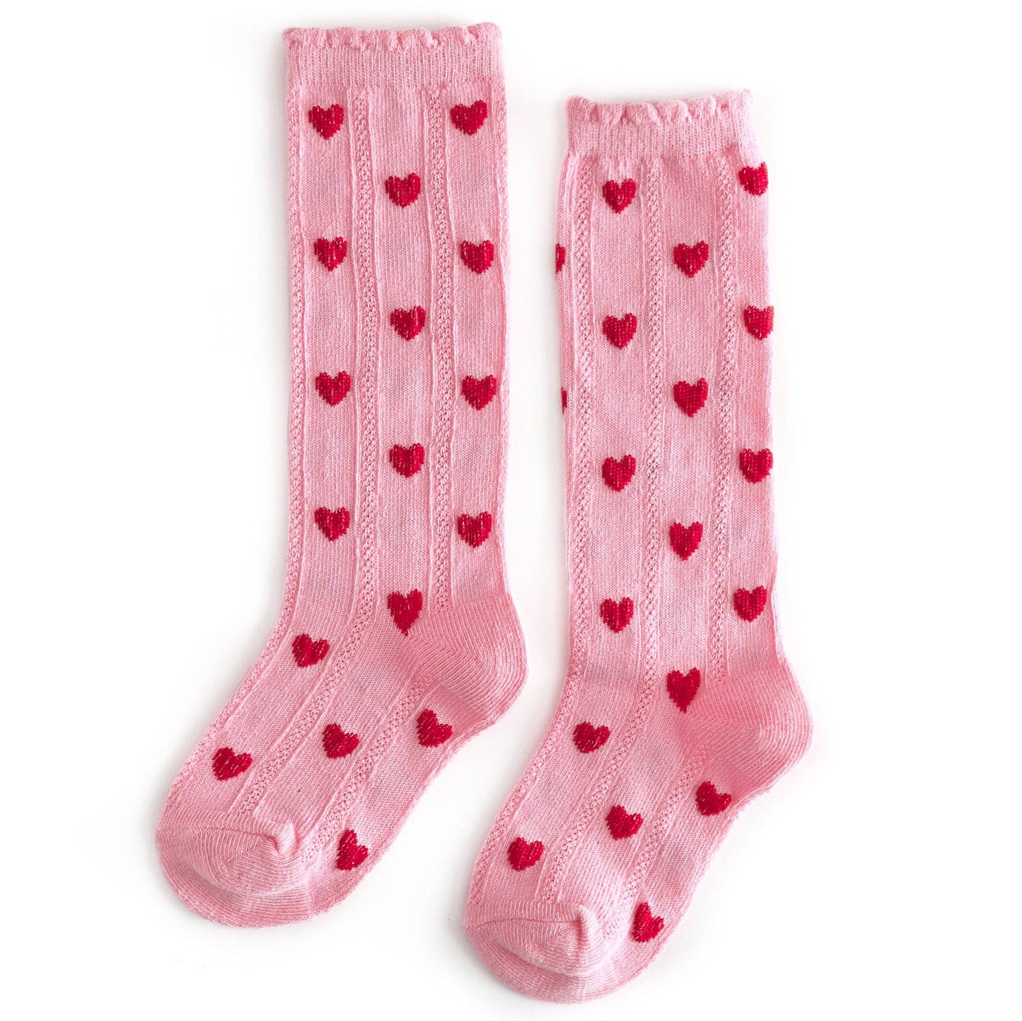 True Love Scalloped Knee High Socks