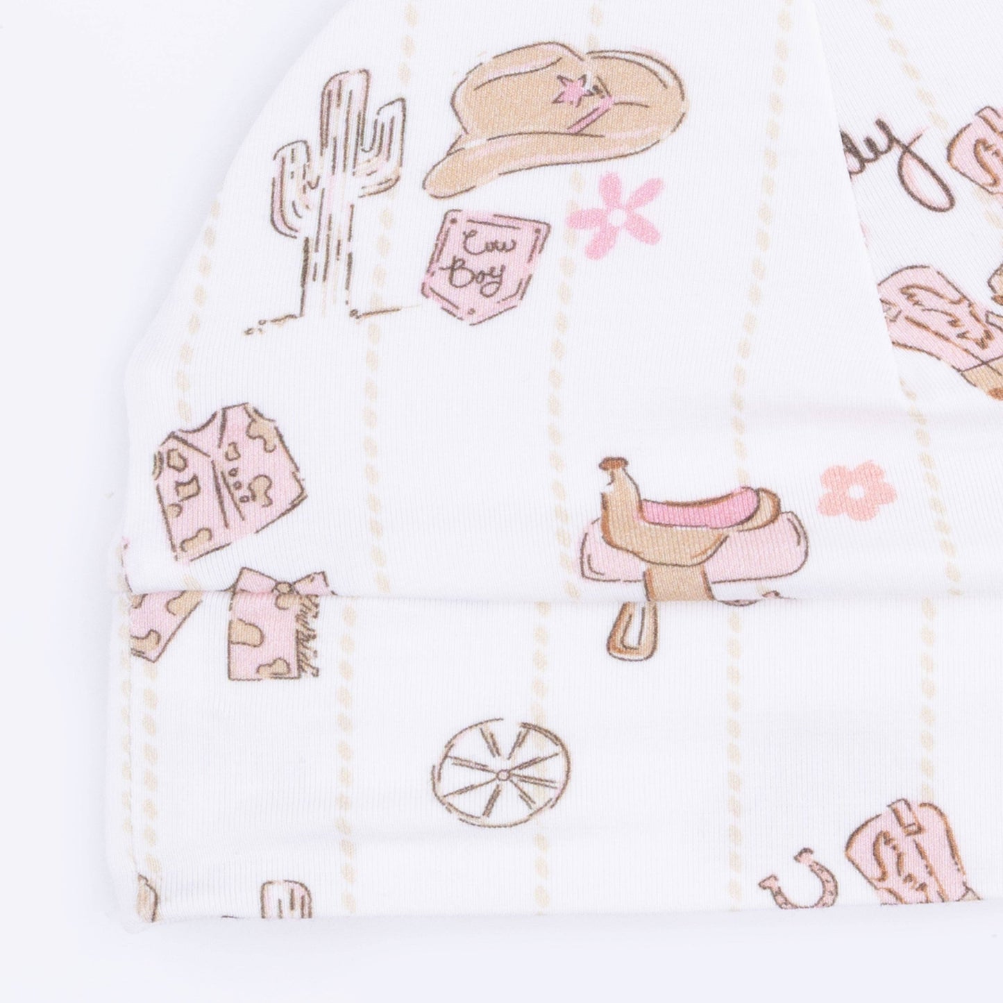 Cowgirl Nursery - Kimono Gown & Ruffle Knotted Hat: 0-3M
