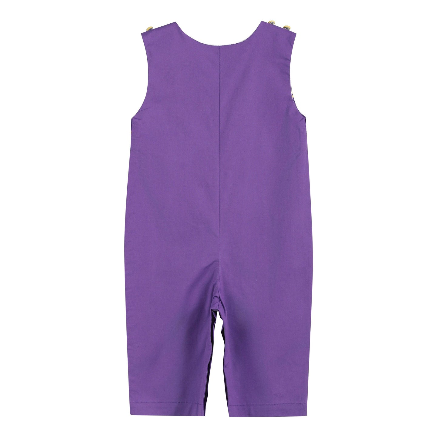 Purple and Gold Football Smocked Overalls