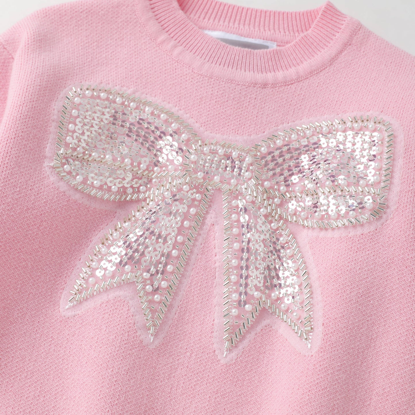 Pink Christmas Sparkle Bow Sweater