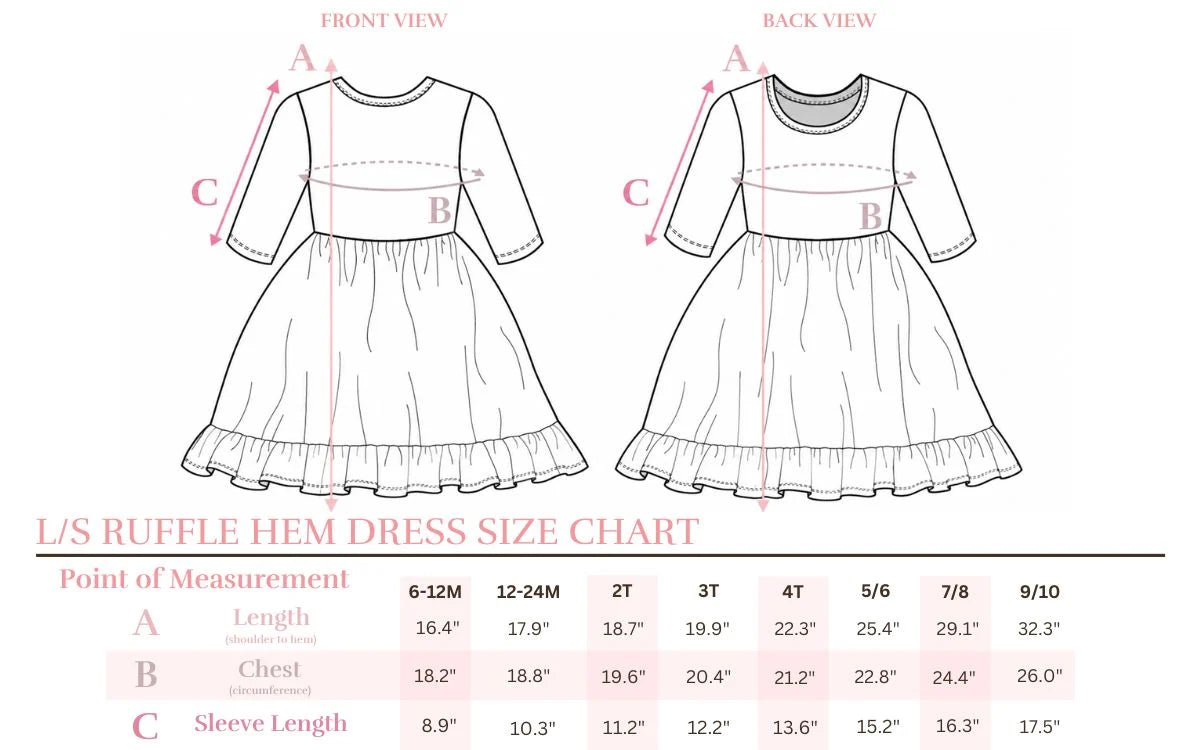Nativity L/S Ruffle Hem Twirl Dress