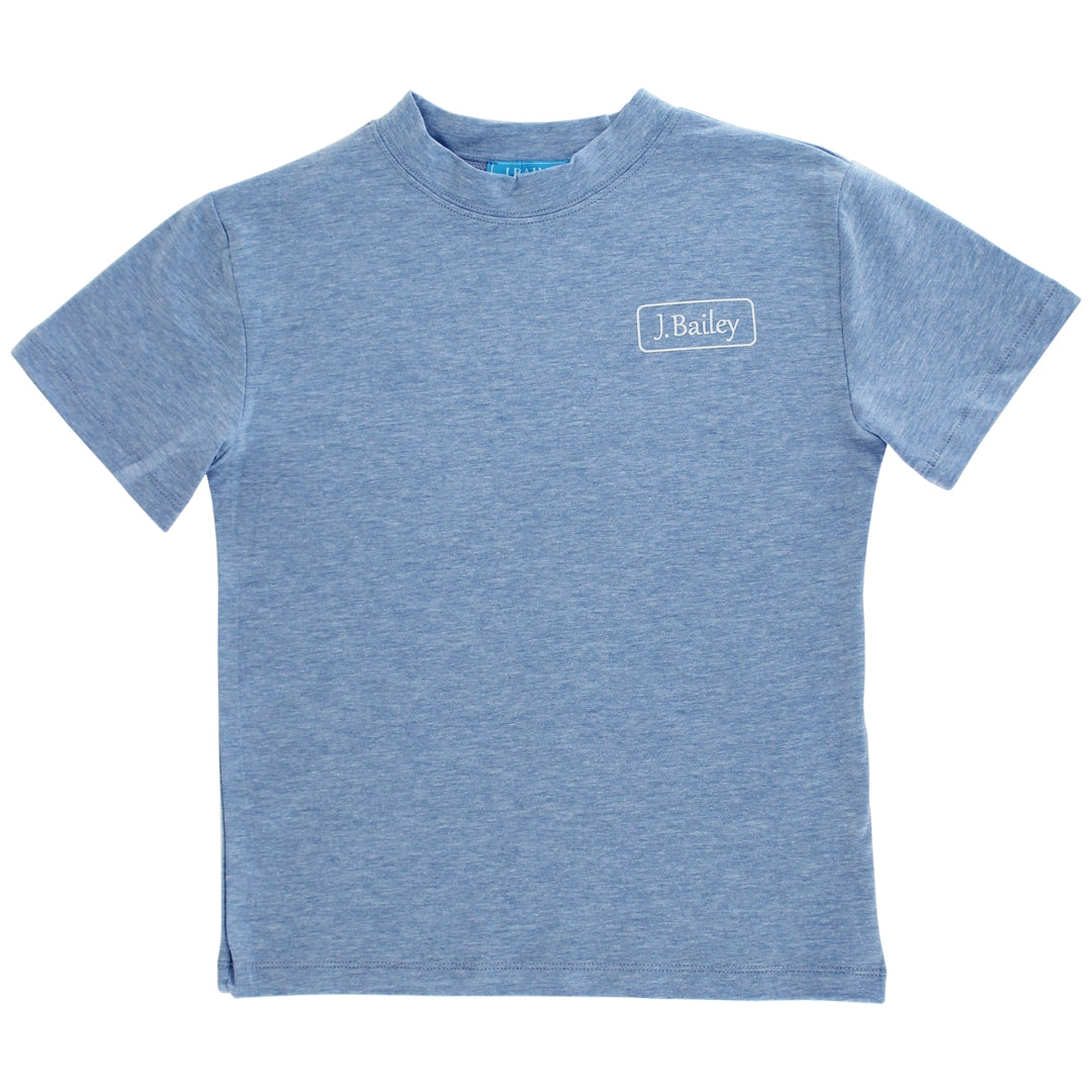S/S Logo Tee, Retriver on Heathered Blue