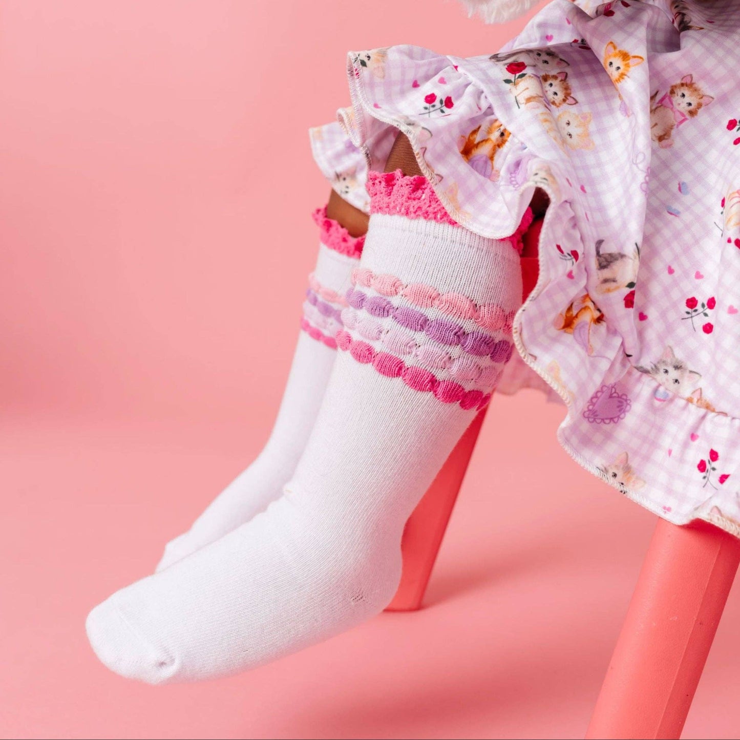 Darling Bubble Stripe Knee High Socks
