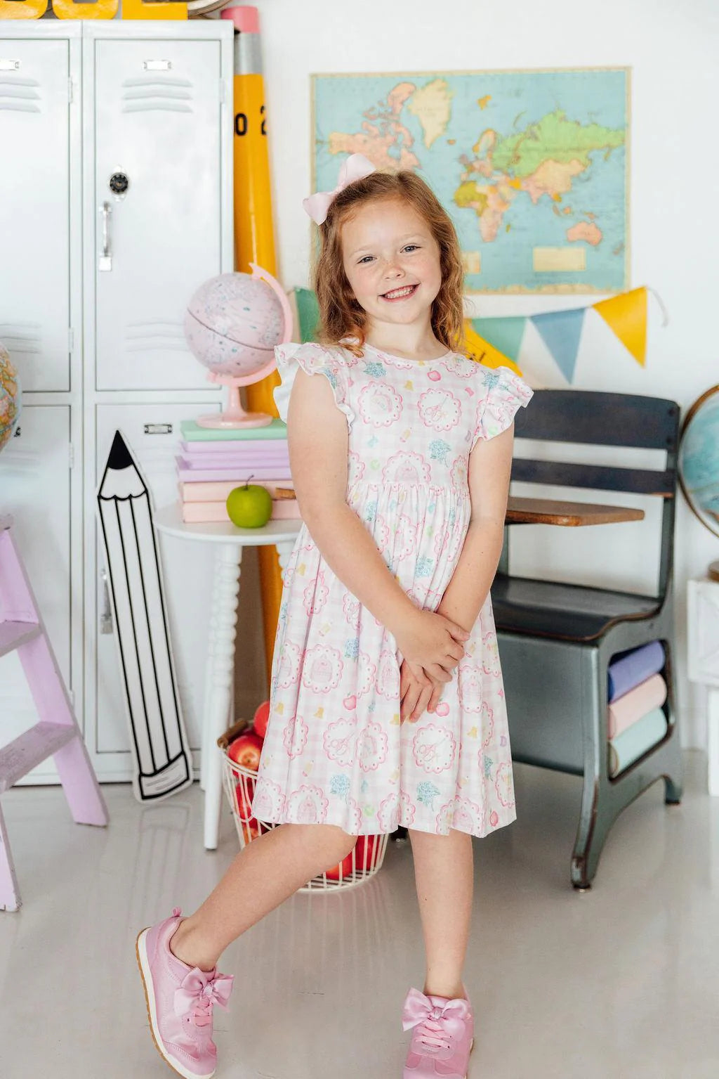 Apple of My Eye Flutter Sleeve Twirl Dress