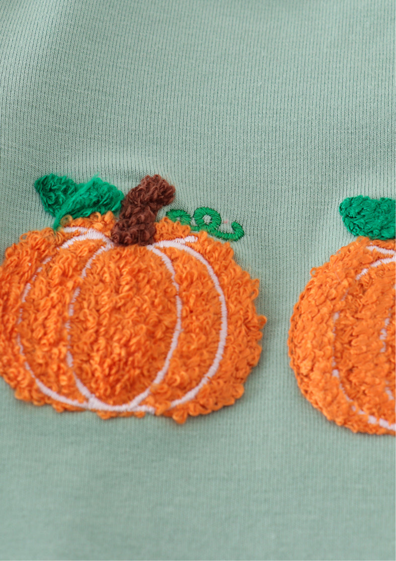 Sage Pumpkin French Knot Ruffle Top