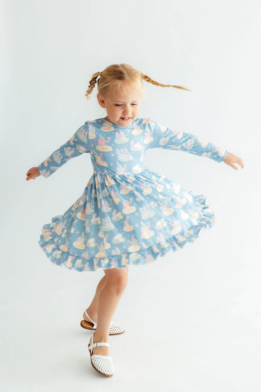 Nativity L/S Ruffle Hem Twirl Dress