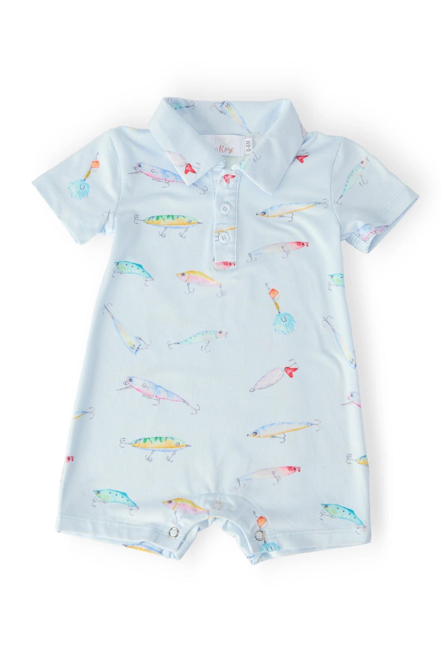 FISH HOOK POLO SHORTY ONE-PIECE