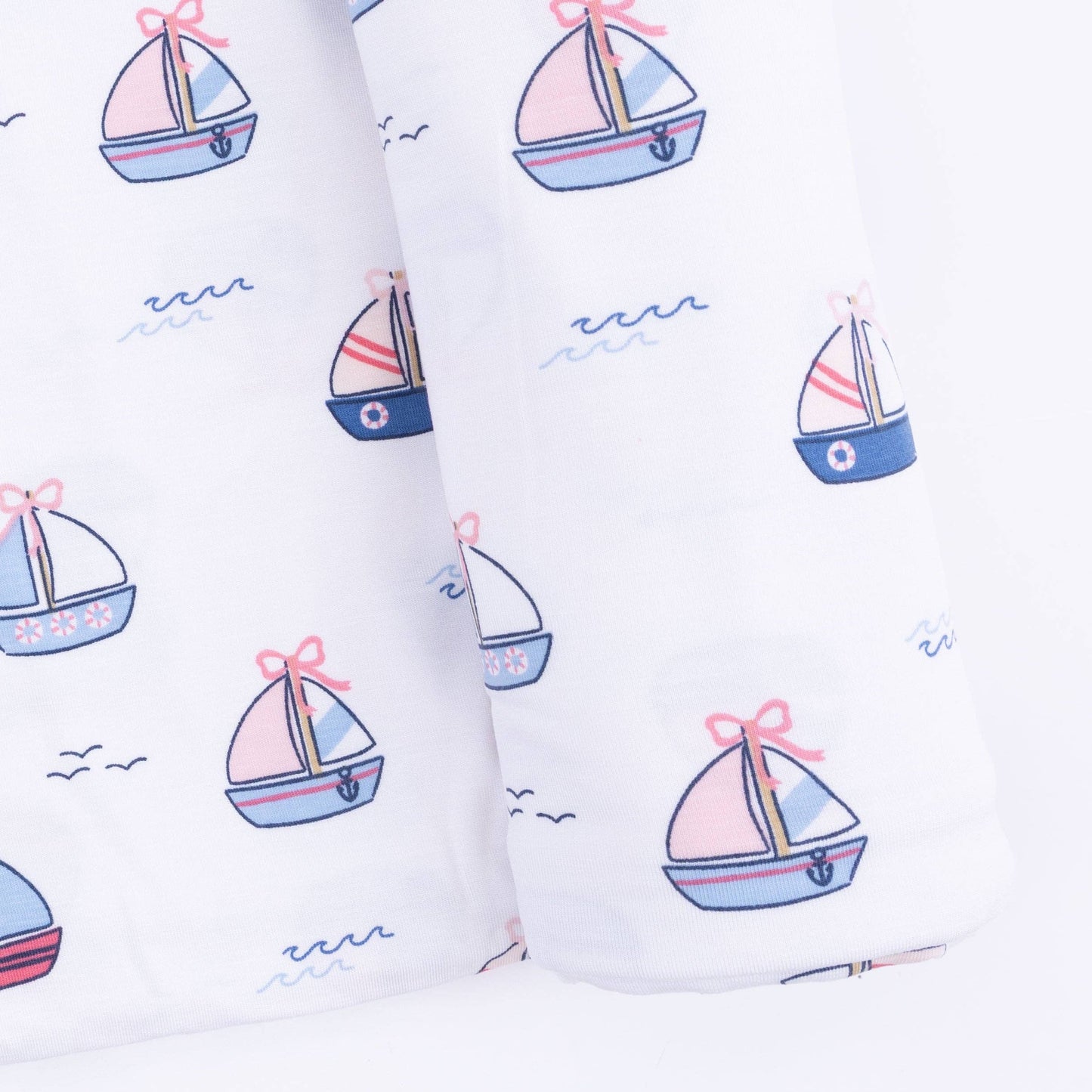Bubbly Sailboats Pink - Swaddle Blanket: 45X45