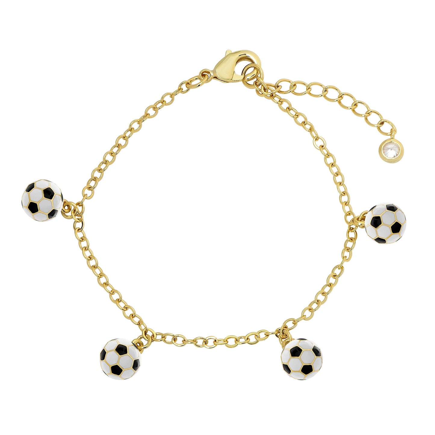 3D Soccer Ball Charm Bracelet -pink