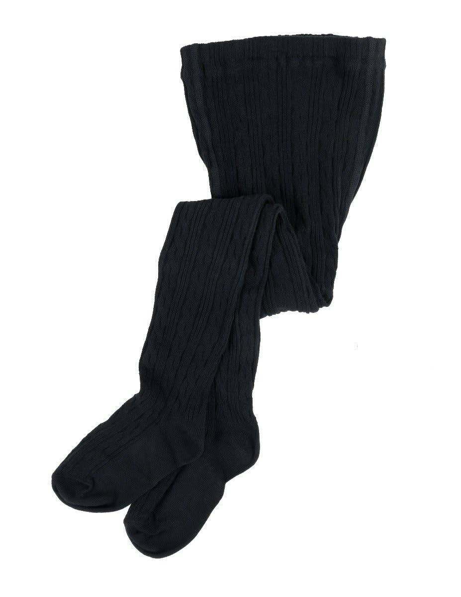 Kids Knit Tights: BLACK