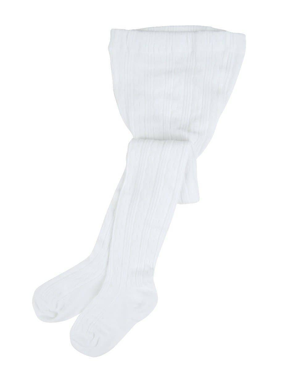 Kids Knit Tights: WHITE