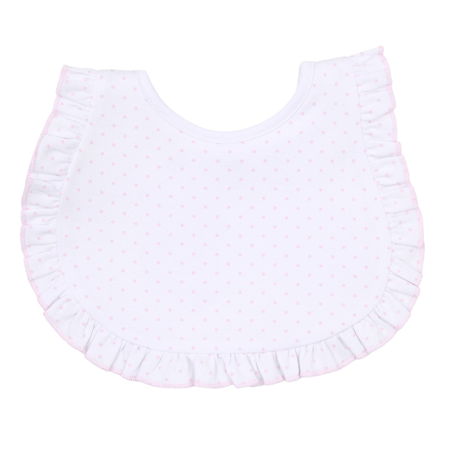Mini Dots Ruffle Bib - Pink: Pink / O/S