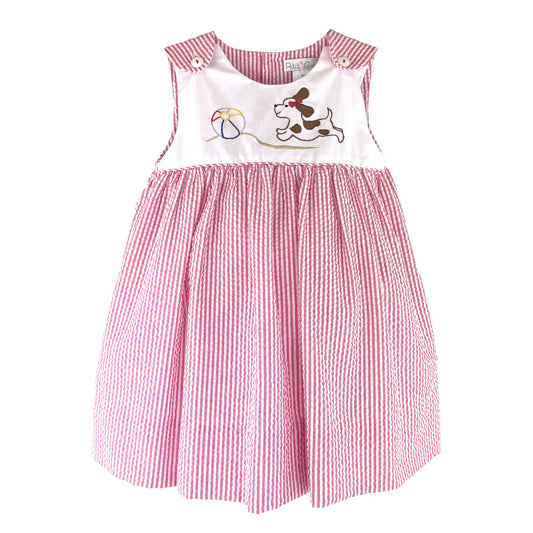 Sundress with Beach Ball and Dog Embroidery