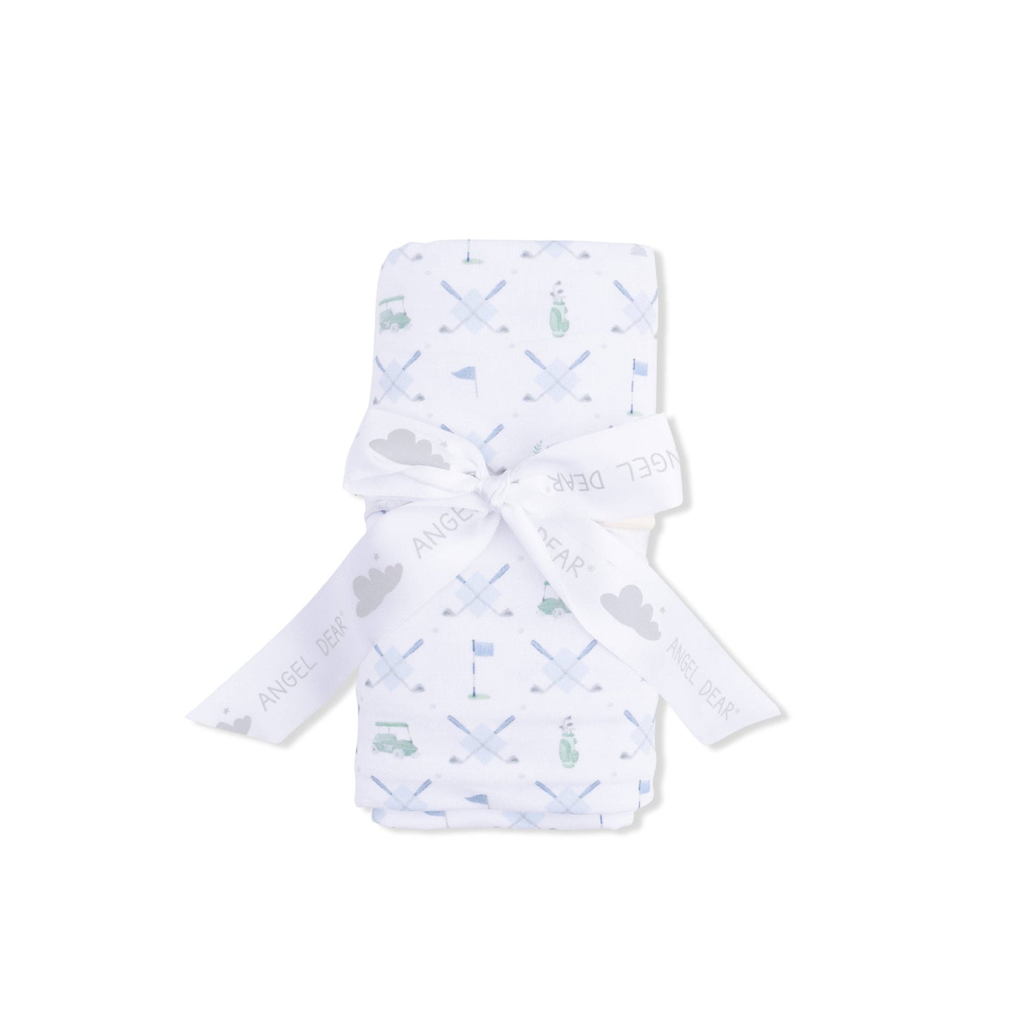 Golf Trellis Blue - Swaddle Blanket: 45X45