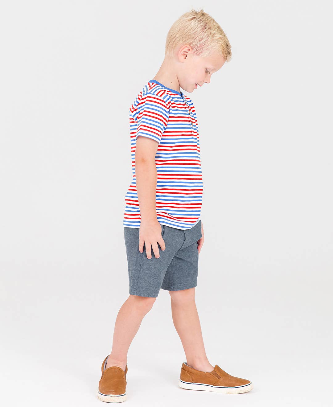 Boys Heather Navy Hybrid Shorts: Blue