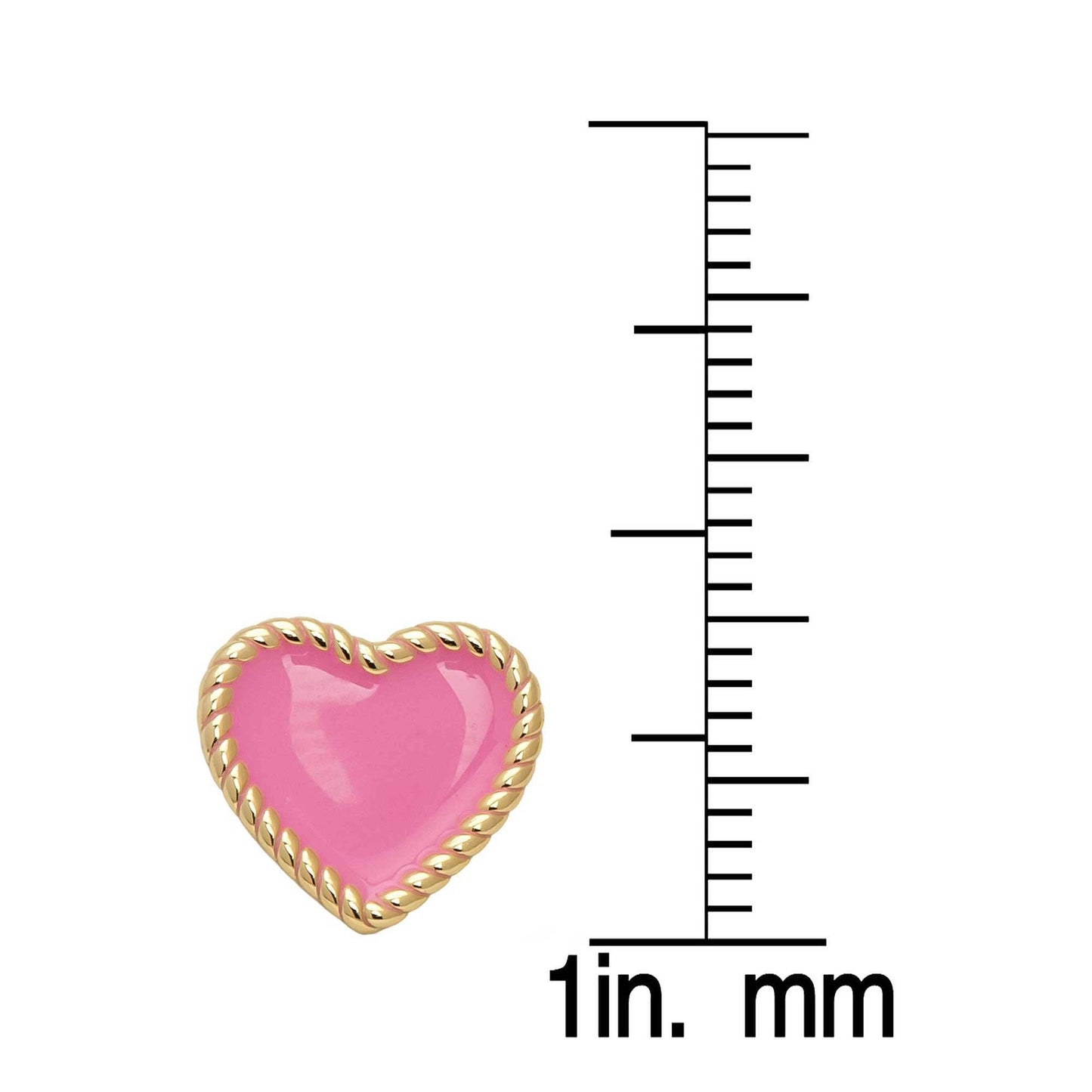 Heart Twist Stud Earrings (Pink)