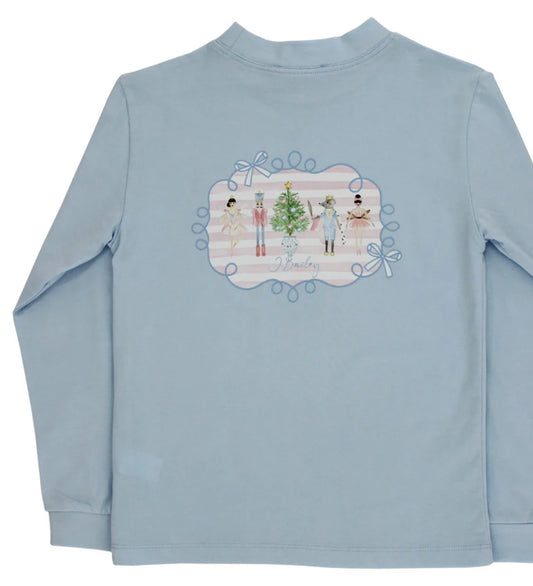 J Bailey Logo Tee L/S Nutcracker/Bayberry