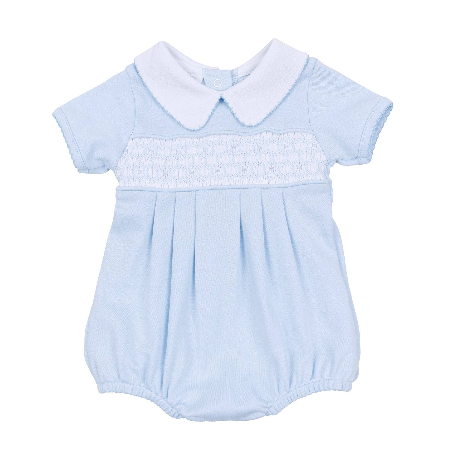 Walker's Classics Smocked Short Sleeve Bubble - Light Blue