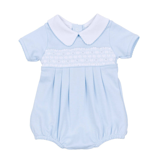 Walker's Classics Smocked Short Sleeve Bubble - Light Blue