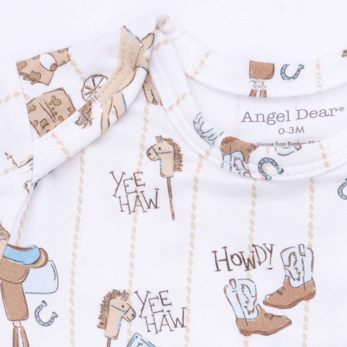 Cowboy Nursery - Lap Shoulder Gown & Beanie Hat: 0-3M