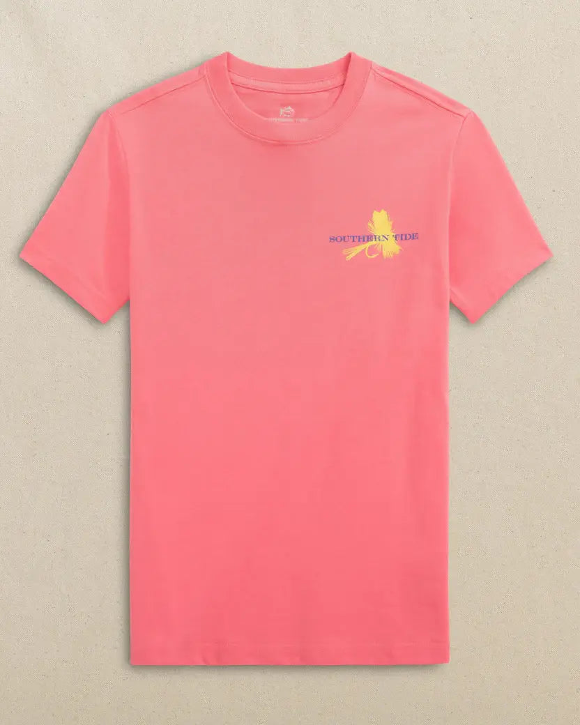Youth SS Reel Fly Adams Tee: Island Pink