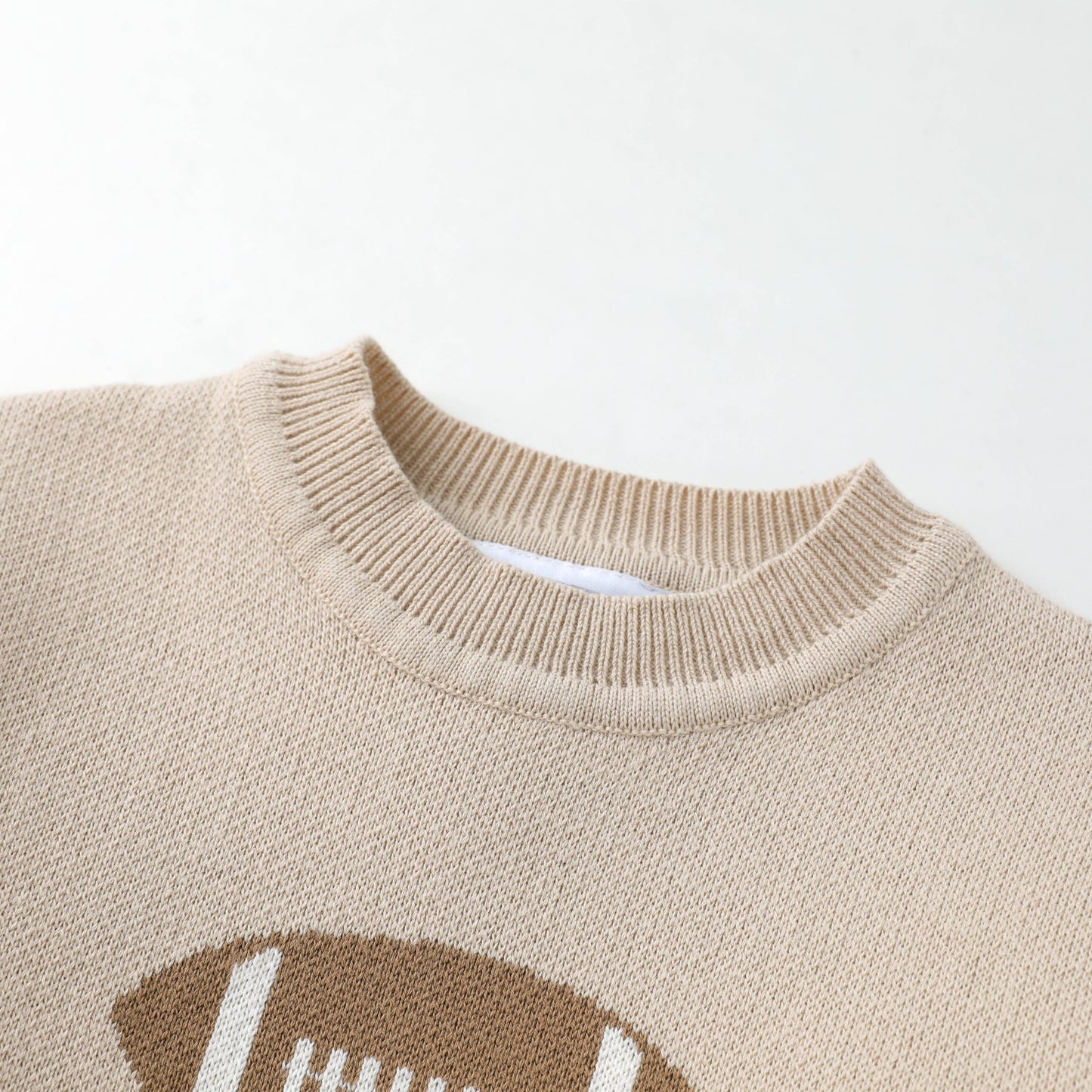 Sand Beige Football Sweater