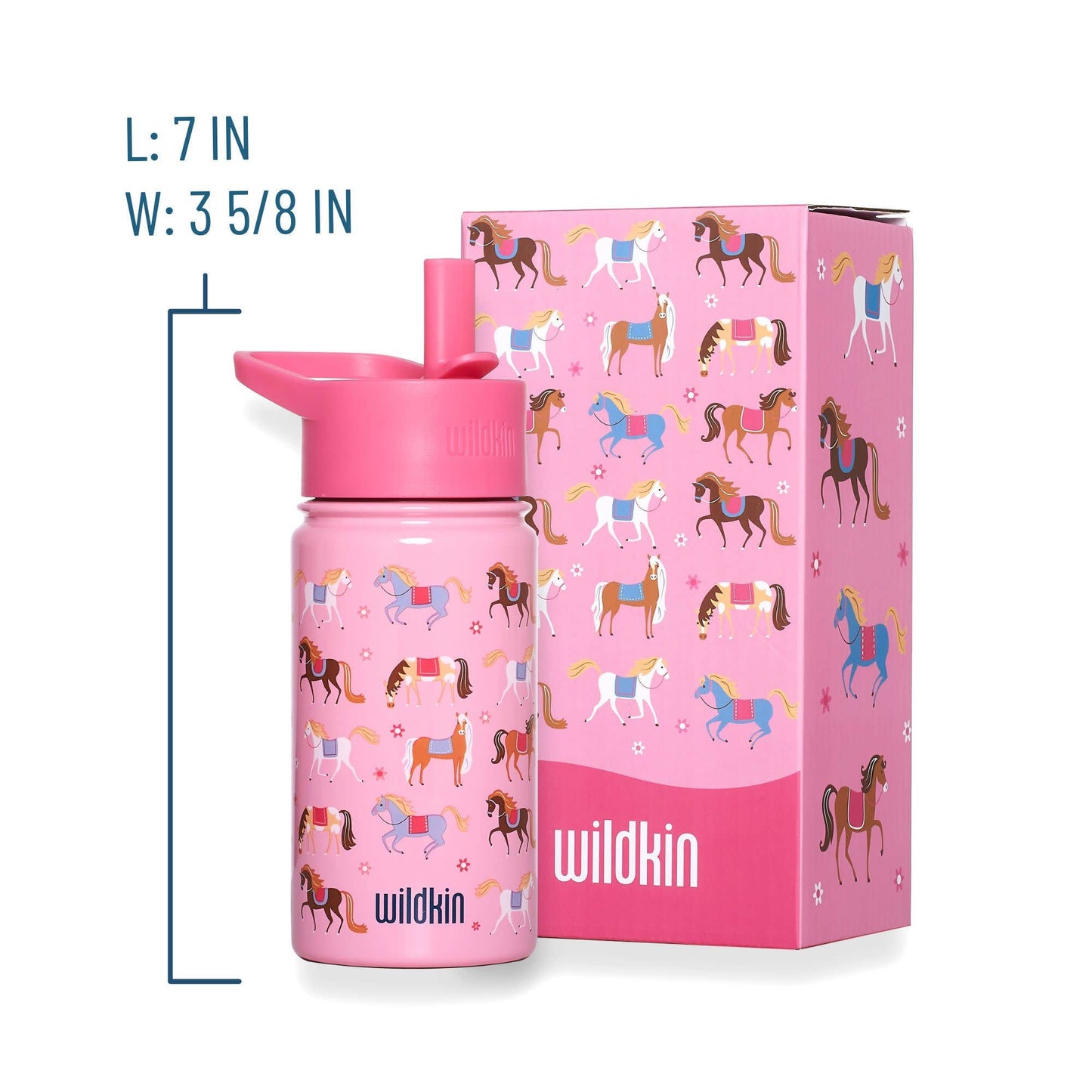Horses 14 oz Steel Water Bottle
