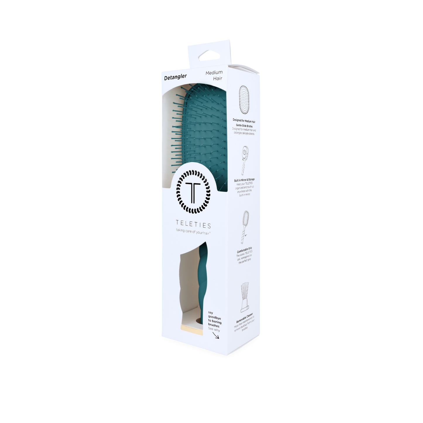 Detangler Hair Brush for Medium Hair - Teal With It