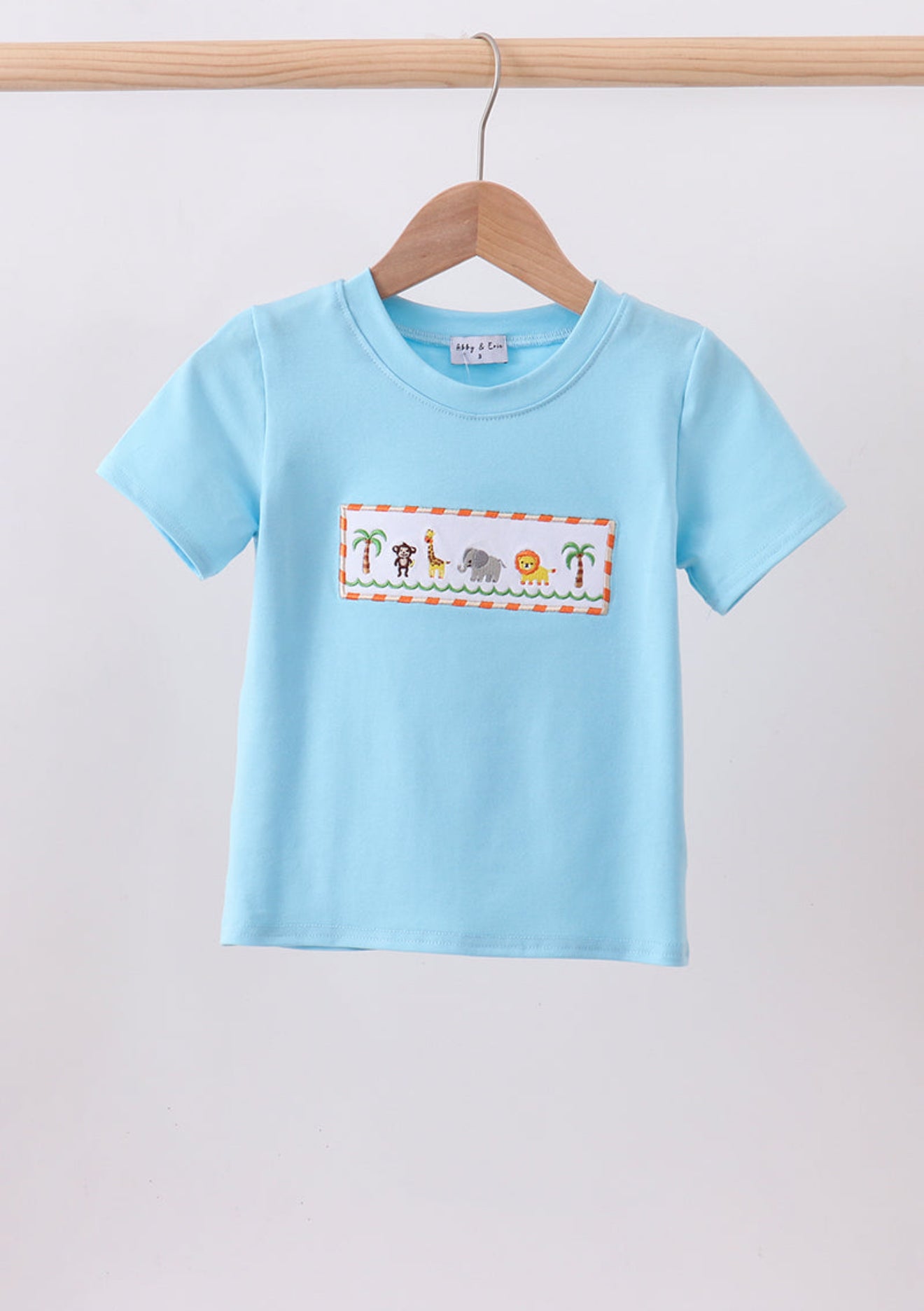 Blue animal embroidery top
