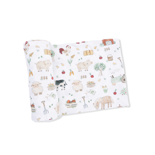 Cute Farm Animals Uni - Swaddle Blanket: 45X45