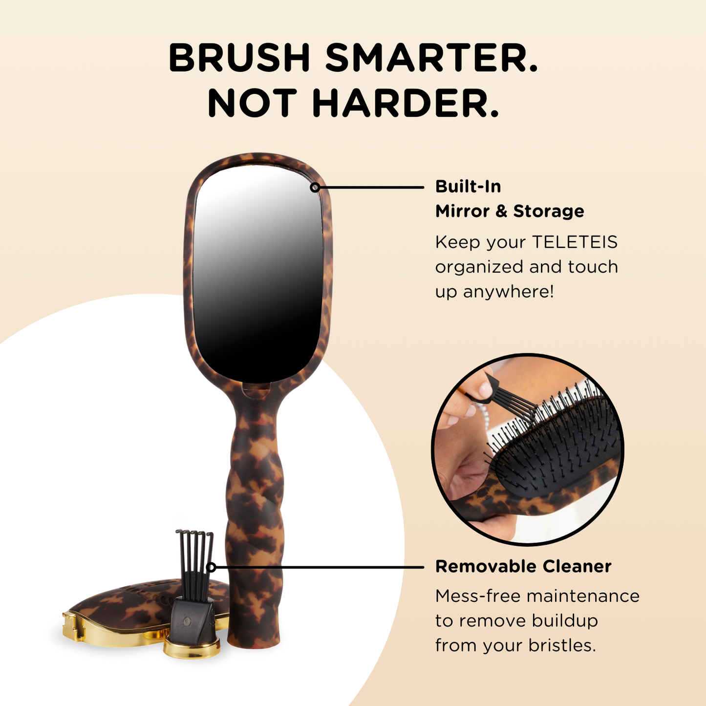 Detangler Hair Brush for Medium Hair - Tortoise