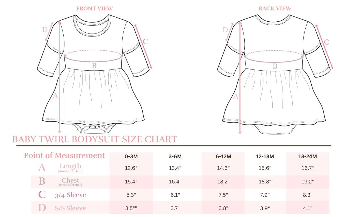 Preppy Pumpkins 3/4 Sleeve Twirl Flutter Bodysuit