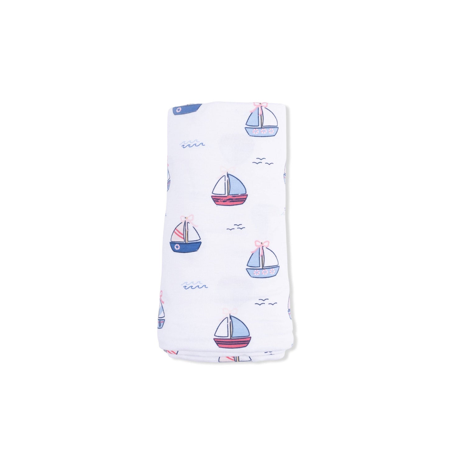 Bubbly Sailboats Pink - Swaddle Blanket: 45X45