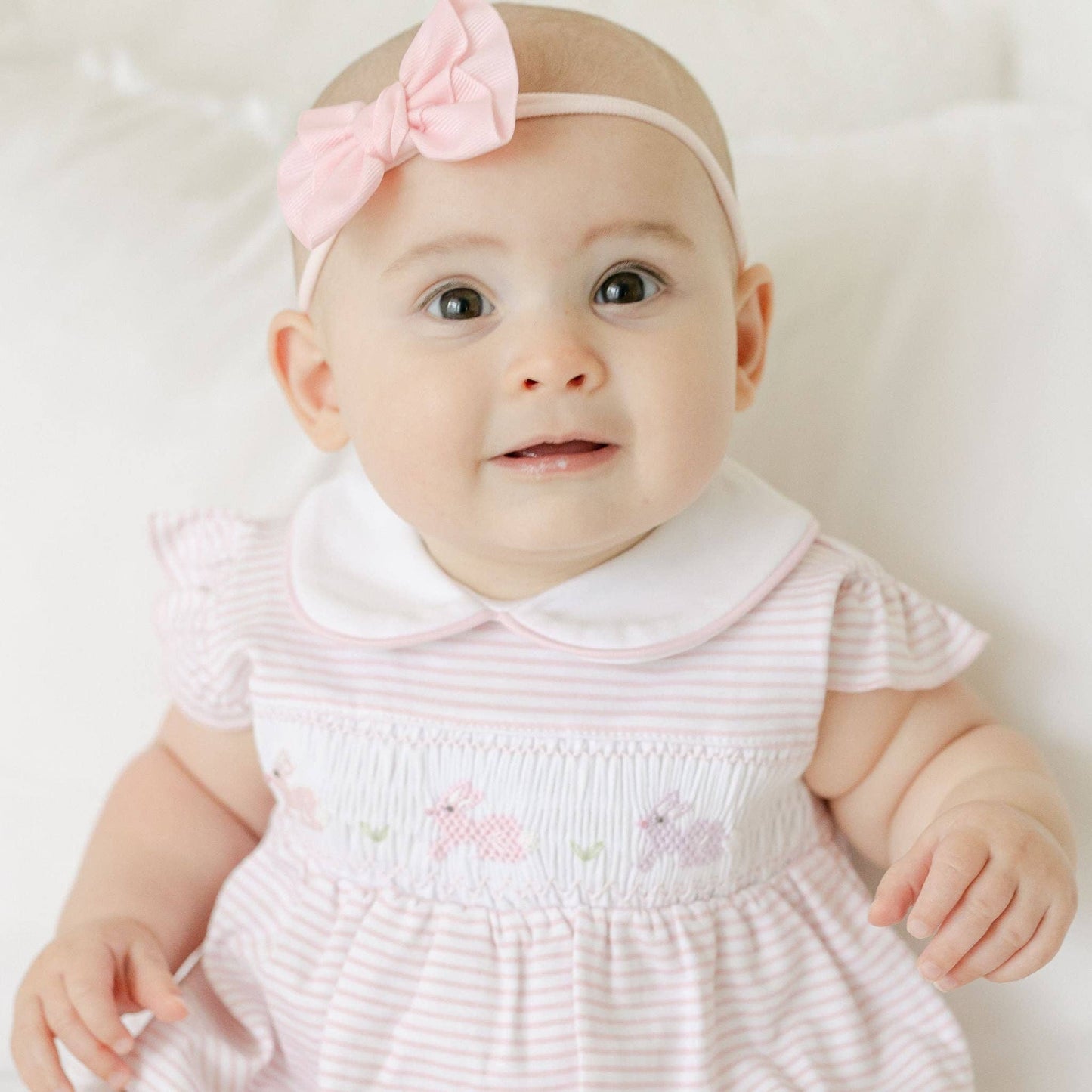 Hoppity Hop Classics Smocked Bubble - Pink